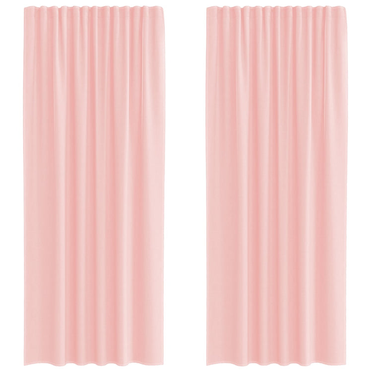 Vidaxl gordijnen voile met roedezakken 2 st roze