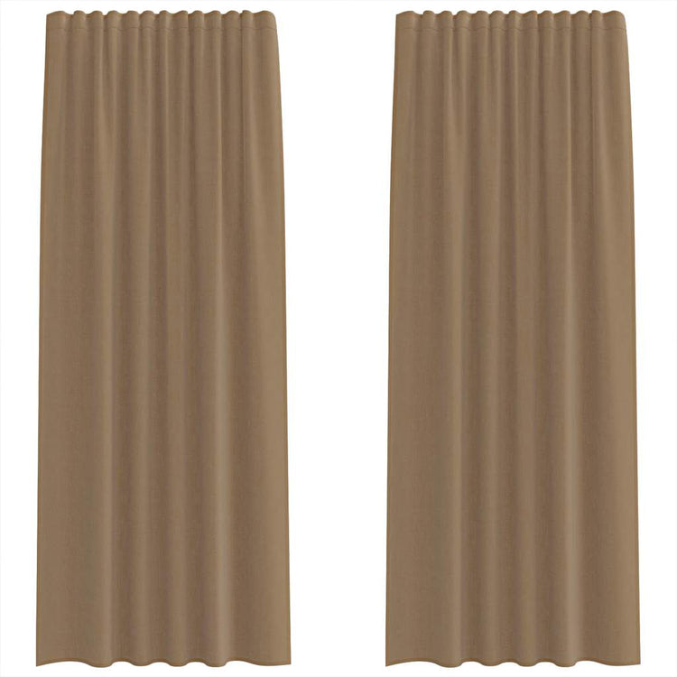Vidaxl gordijnen voile met roedezakken 2 st lichtbruin
