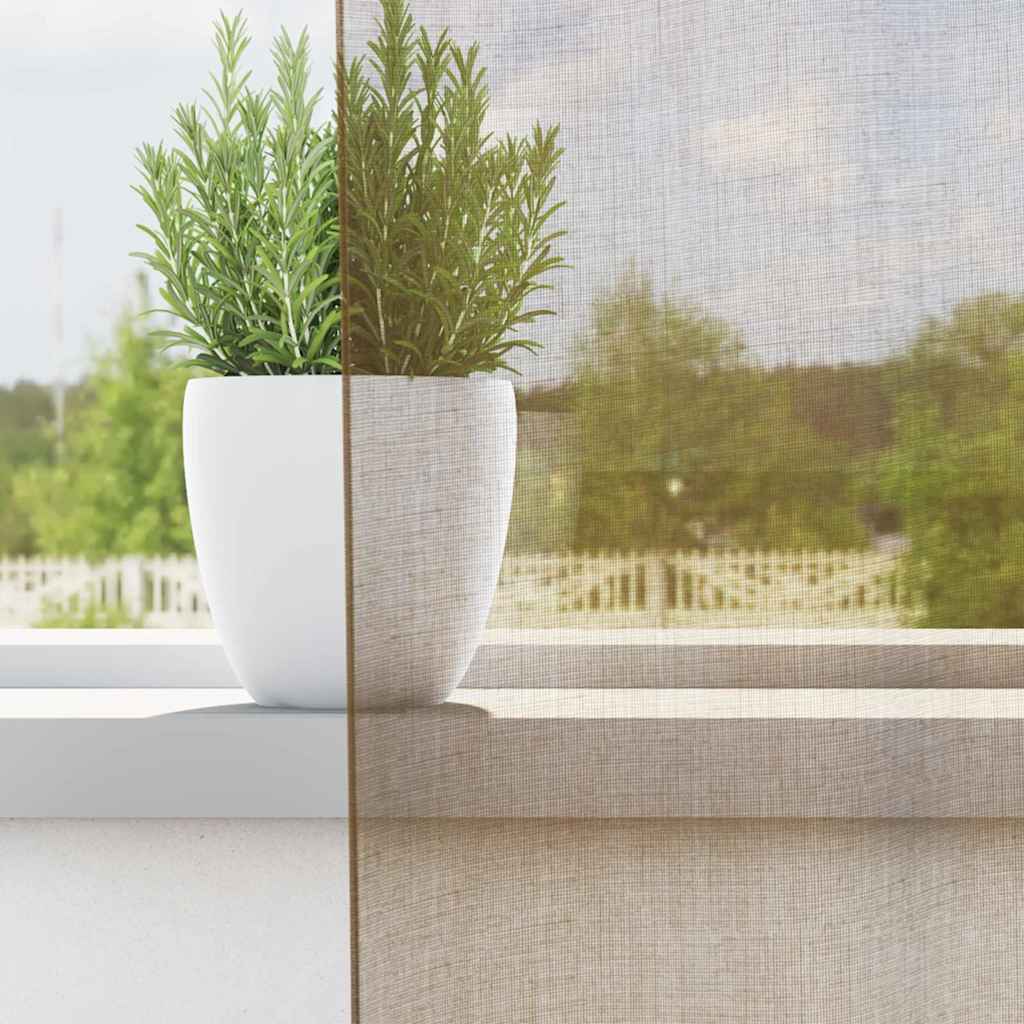 Vidaxl gordijnen voile met roedezakken 2 st lichtbruin