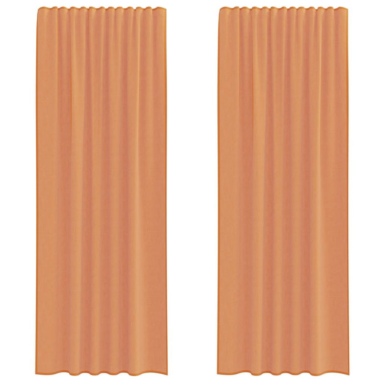 Vidaxl voile gordijnen met roedezakken 2 st terracotta
