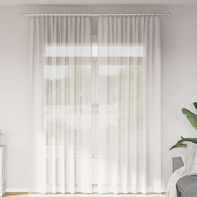 Vidaxl gordijnen voile met roedezakken 2 st wit