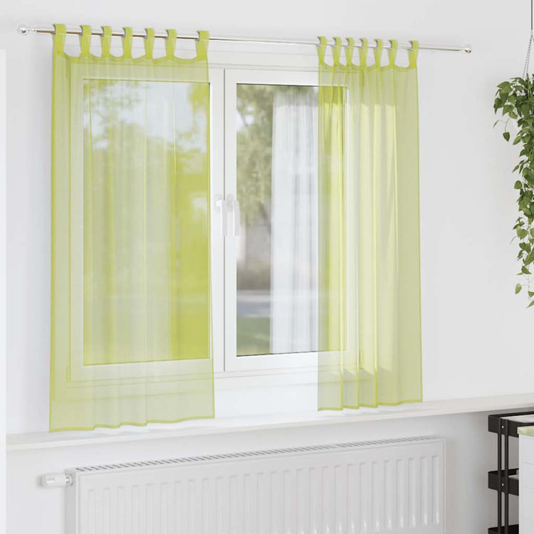 Vidaxl gordijnen voile met lipje top 2 st appelgroen