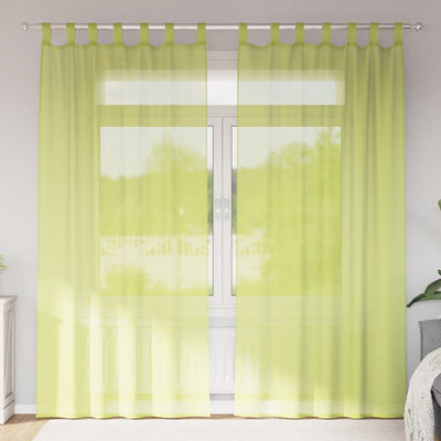 Vidaxl gordijnen voile met lipje top 2 st appelgroen