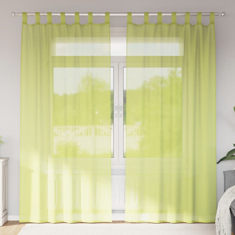 Vidaxl gordijnen voile met lipje top 2 st appelgroen