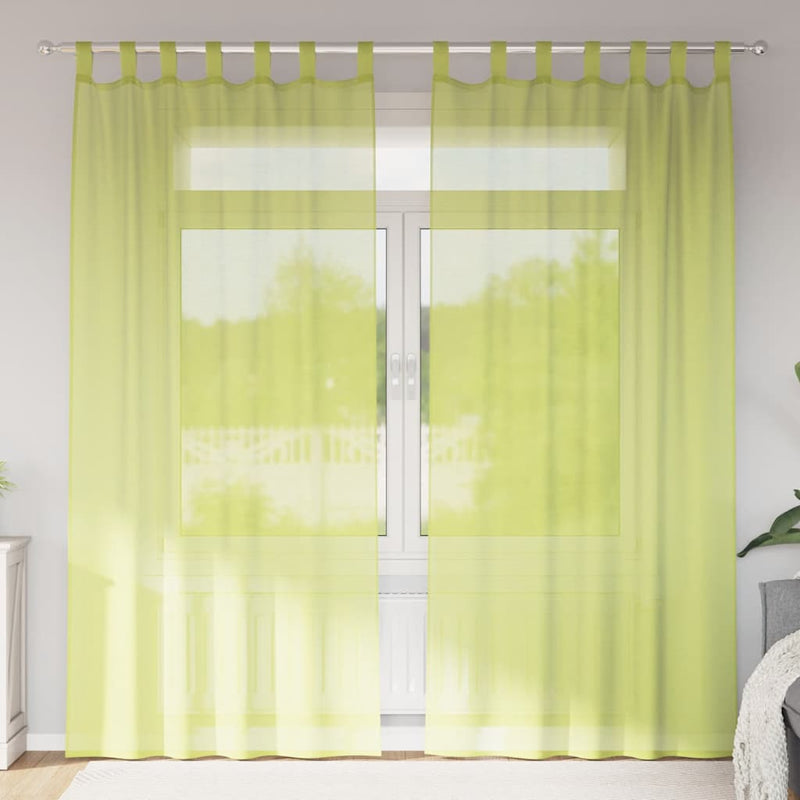 Vidaxl gordijnen voile met lipje top 2 st appelgroen