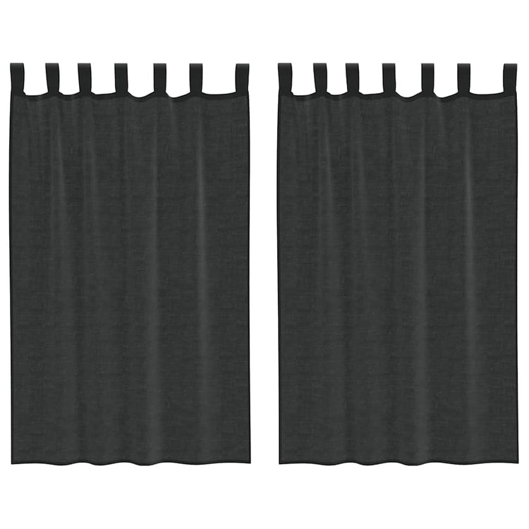 Vidaxl gordijnen voile met tab top 2 st zwart