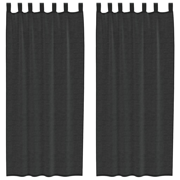Vidaxl gordijnen voile met tab top 2 st zwart