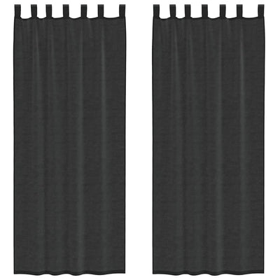 Vidaxl gordijnen voile met tab top 2 st zwart