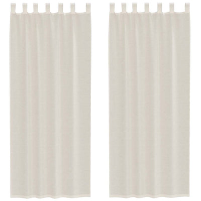 Vidaxl gordijnen voile met tab top 2 st crèmekleurig