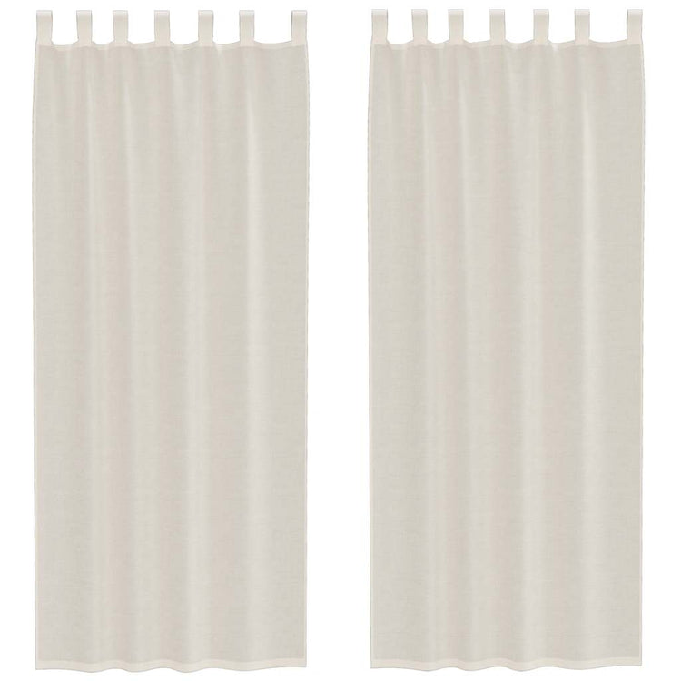 Vidaxl gordijnen voile met tab top 2 st crèmekleurig