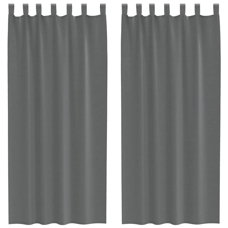 Vidaxl gordijnen voile met lussen 2 st 140x225 cm donkergrijs