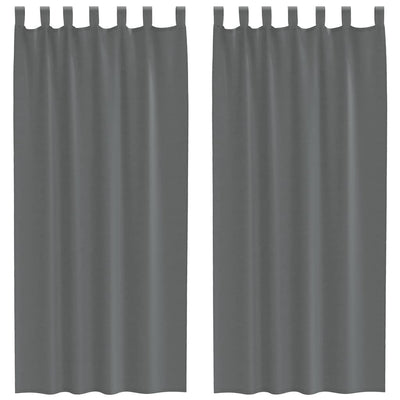 Vidaxl gordijnen voile met lussen 2 st 140x245 cm donkergrijs