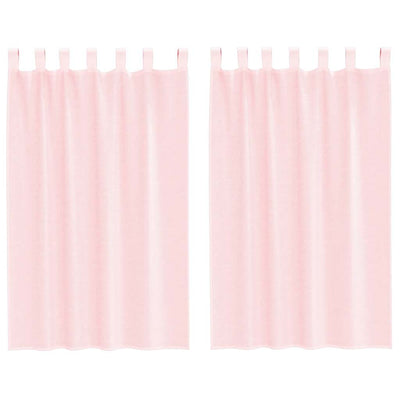 Vidaxl gordijnen voile met lussen 2 st 140x175 cm lichtroze