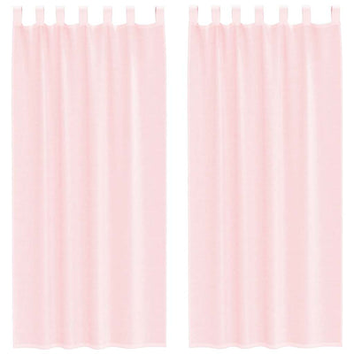 Vidaxl gordijnen voile met lussen 2 st 140x225 cm lichtroze