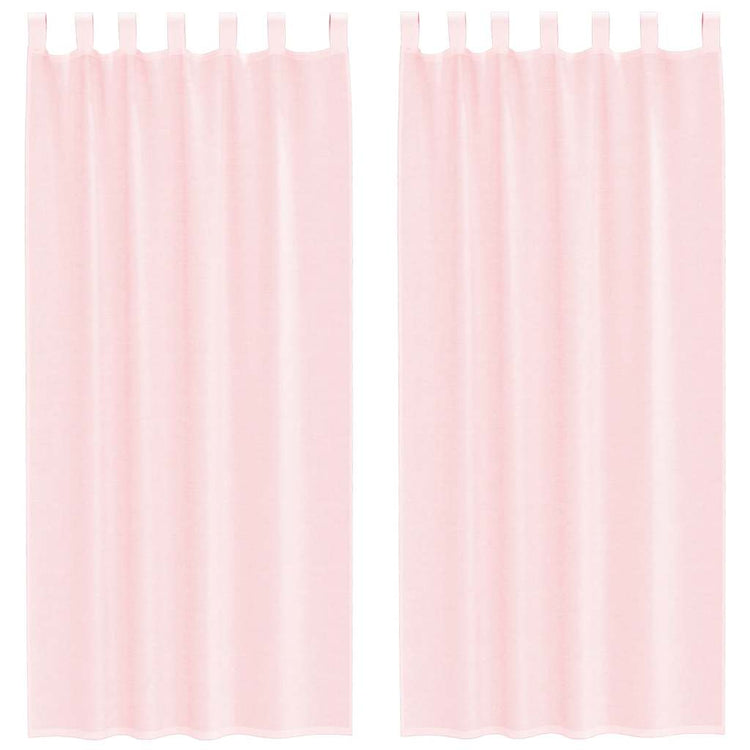 Vidaxl gordijnen voile met lussen 2 st 140x225 cm lichtroze