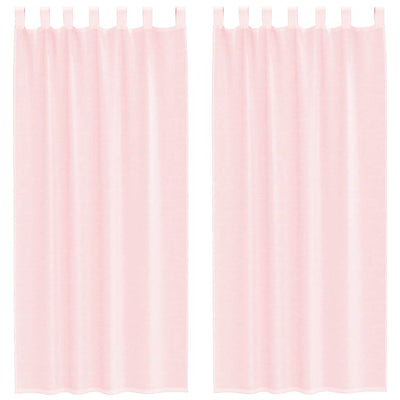 Vidaxl gordijnen voile met lussen 2 st 140x245 cm lichtroze