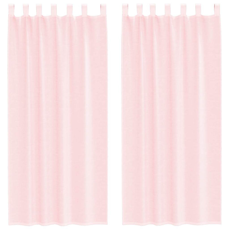 Vidaxl gordijnen voile met lussen 2 st 140x245 cm lichtroze