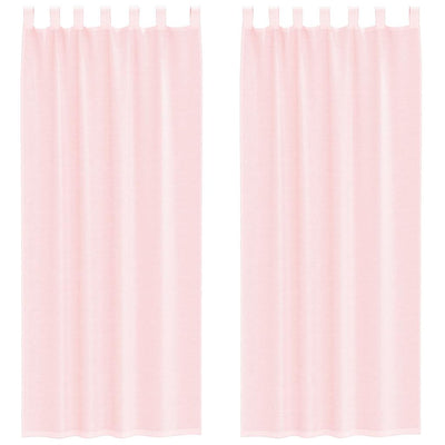 Vidaxl gordijnen voile met lussen 2 st 140x260 cm lichtroze