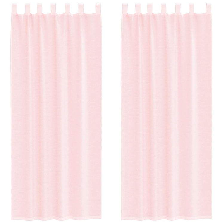 Vidaxl gordijnen voile met lussen 2 st 140x260 cm lichtroze