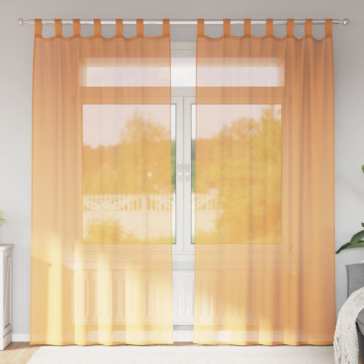 Vidaxl gordijnen met lussen 2 st 140x245 cm oranje
