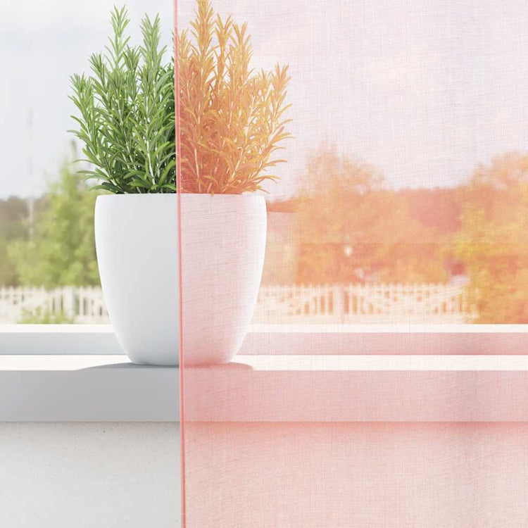 Vidaxl gordijnen voile met lussen 2 st 140x140 cm roze