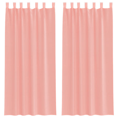 Vidaxl gordijnen voile met lussen 2 st 140x225 cm roze