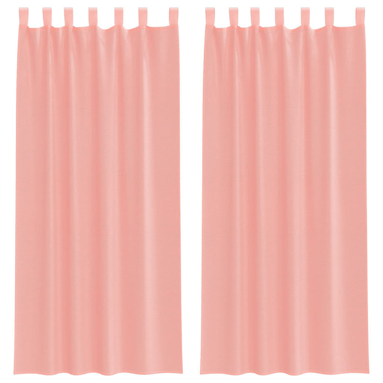 Vidaxl gordijnen voile met lussen 2 st 140x225 cm roze