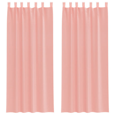 Vidaxl gordijnen voile met lussen 2 st 140x260 cm roze