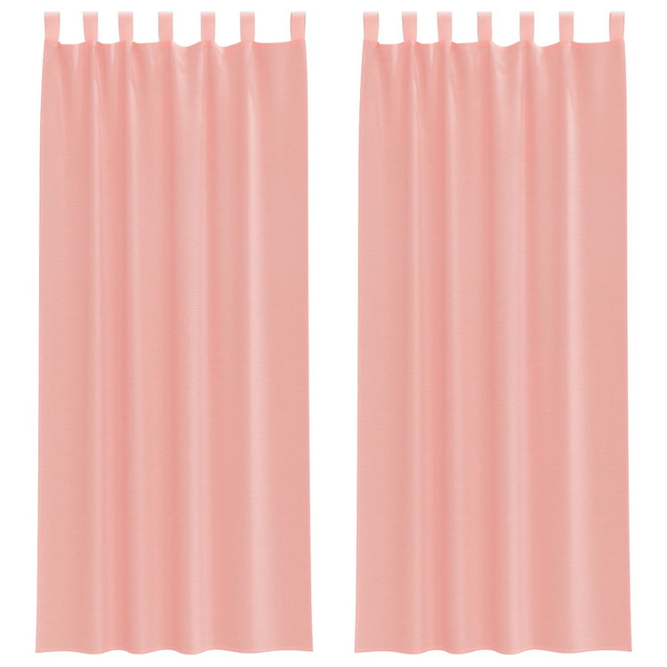 Vidaxl gordijnen voile met lussen 2 st 140x260 cm roze