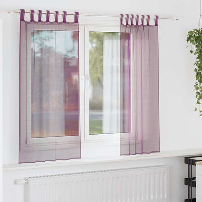 Vidaxl gordijnen met lussen 2 st paars 140x140 cm