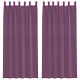 Vidaxl gordijnen voile met lussen 2 st 140x225 cm paars - afbeelding 2