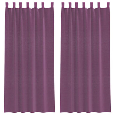 Vidaxl gordijnen voile met lussen 2 st 140x225 cm paars