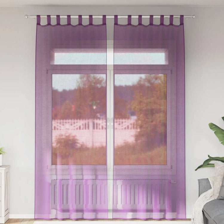 Vidaxl gordijnen met lussen 2 st 140x260 cm paars