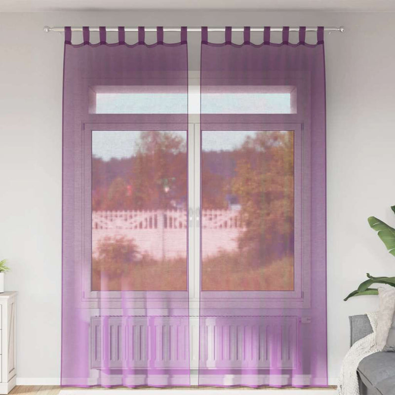 Vidaxl gordijnen met lussen 2 st 140x260 cm paars