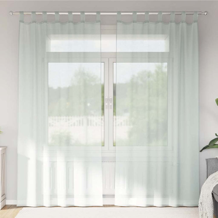 Vidaxl gordijnen voile met lussen 2 st 140x225 cm lichtgrijs