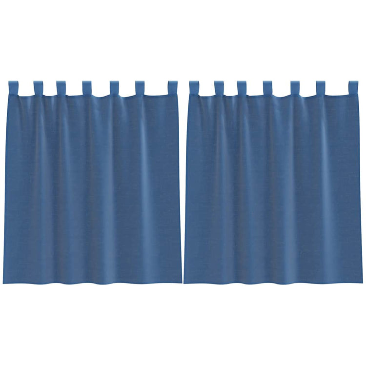 Vidaxl gordijnen voile met lussen 2 st 140x140 cm koningsblauw
