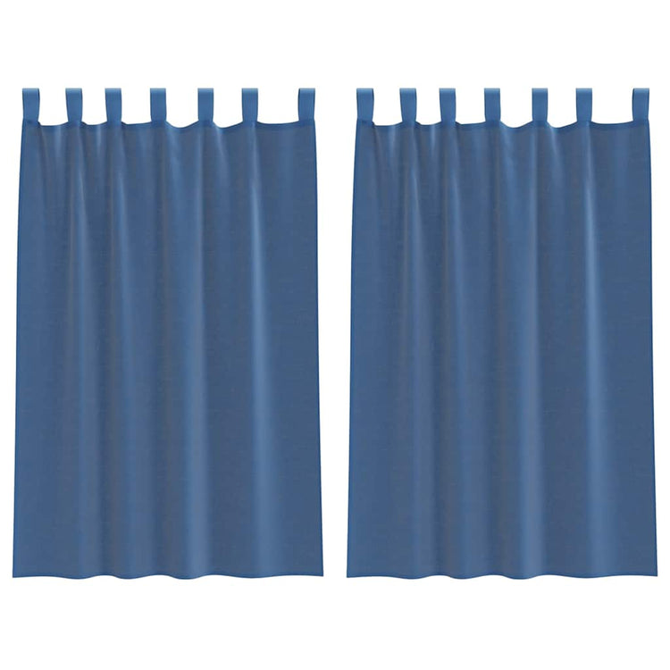 Vidaxl gordijnen voile met lussen 2 st 140x175 cm koningsblauw