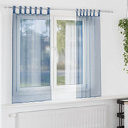 Vidaxl gordijnen voile met lussen 2 st 140x175 cm koningsblauw - afbeelding 1