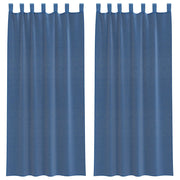 Vidaxl gordijnen voile met lussen 2 st 140x225 cm koningsblauw - afbeelding 2