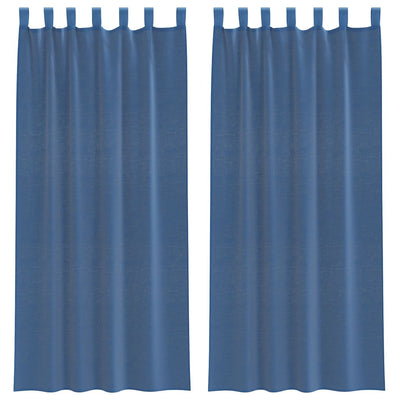 Vidaxl gordijnen voile met lussen 2 st 140x225 cm koningsblauw