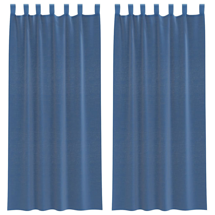 Vidaxl gordijnen voile met lussen 2 st 140x225 cm koningsblauw