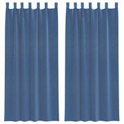 Vidaxl gordijnen voile met lussen 2 st 140x245 cm koningsblauw - afbeelding 2