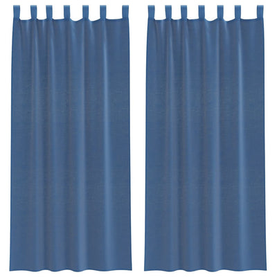 Vidaxl gordijnen voile met lussen 2 st 140x245 cm koningsblauw