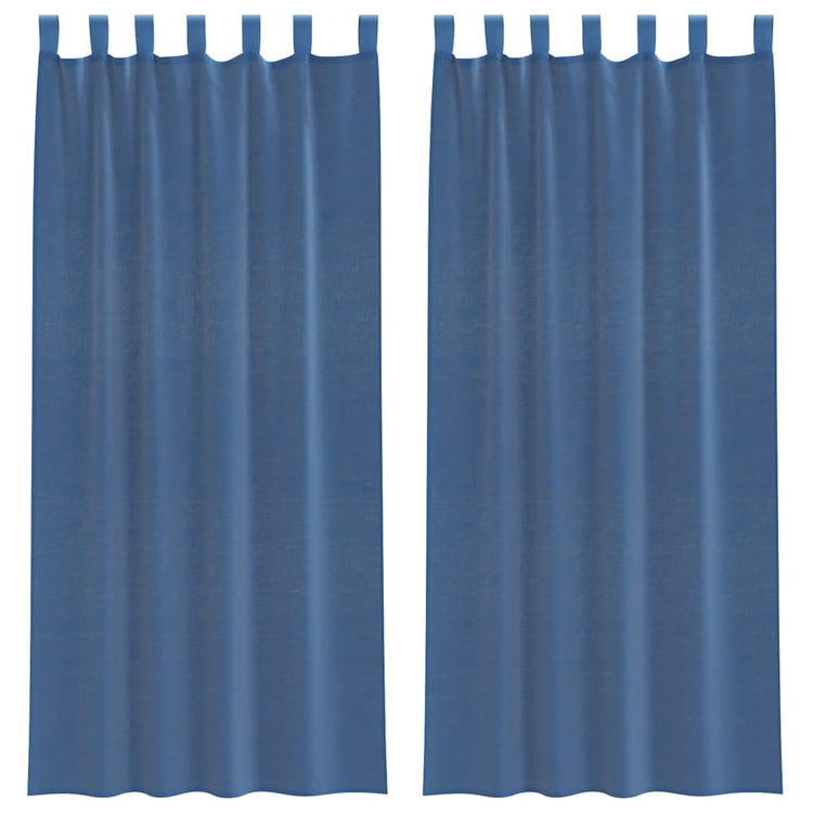 Vidaxl gordijnen voile met lussen 2 st 140x245 cm koningsblauw