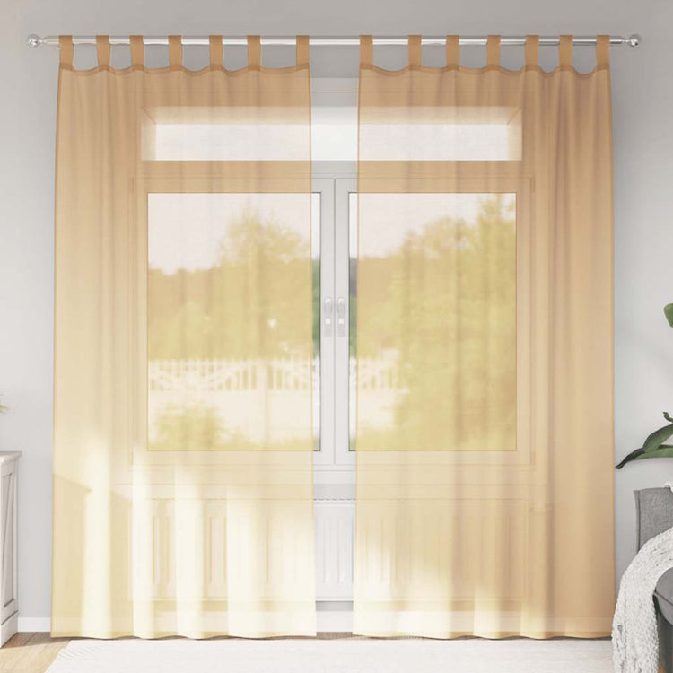 Vidaxl gordijnen met lussen 2 st 140x225 cm zand