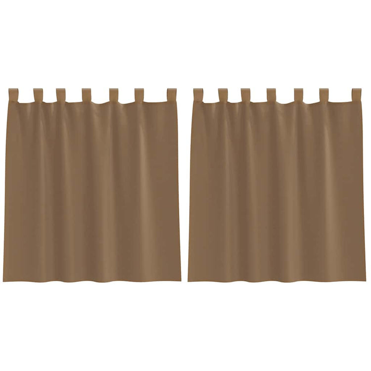 Vidaxl gordijnen voile met lussen 2 st 140x140 cm lichtbruin