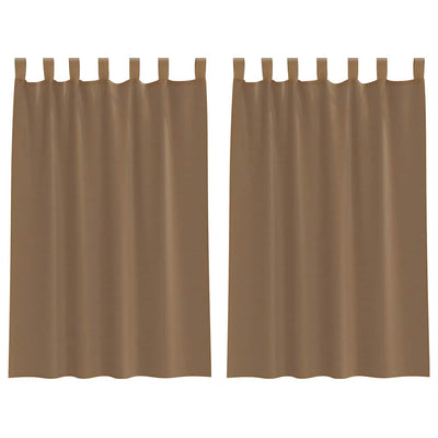 Vidaxl gordijnen voile met lussen 2 st 140x175 cm lichtbruin
