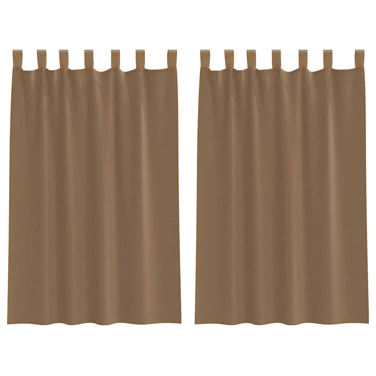 Vidaxl gordijnen voile met lussen 2 st 140x175 cm lichtbruin