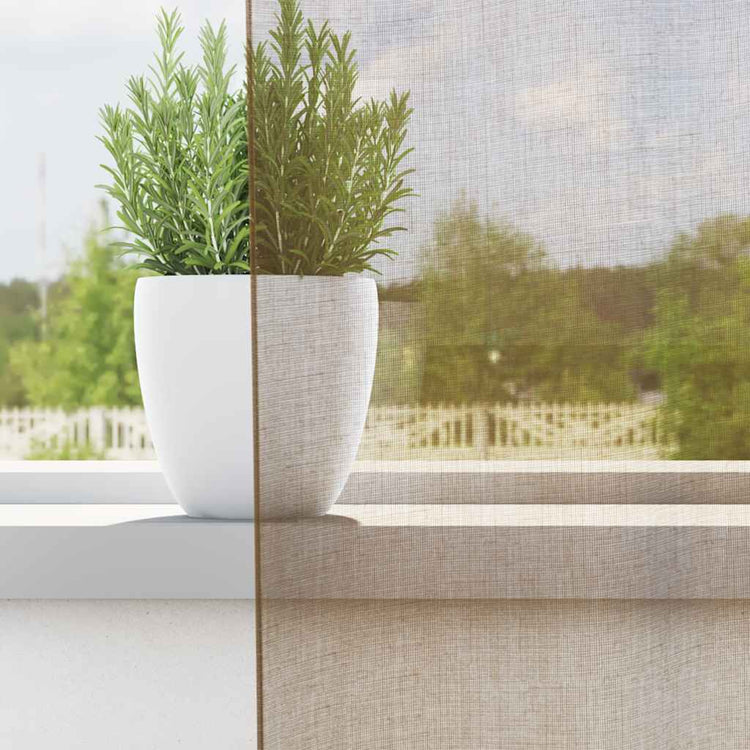 Vidaxl gordijnen voile met lussen 2 st 140x175 cm lichtbruin