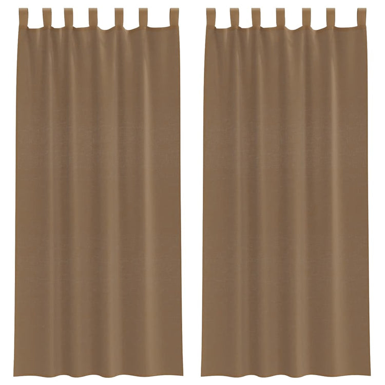 Vidaxl gordijnen voile met lussen 2 st 140x225 cm lichtbruin